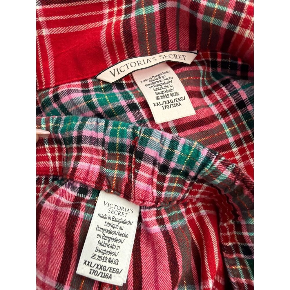 Victoria’s Secret Red Plaid Pajamas Set Sleepwear Size XXL - Picture 10 of 11